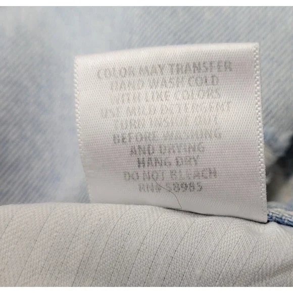 Carmar Distress Mini Jean Skirt Womens 23 Blue Denim Pockets Full Zip Grunge - Picture 12 of 13